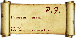 Prosser Fanni névjegykártya